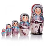 (EU) Matrjoschka-Puppen (5 Stk) mit Logo Burjaten 104171